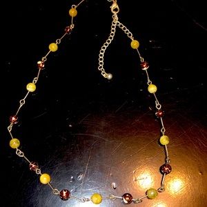 Green and Brown necklace and earrings set